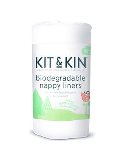 Kit & Kin Kit & Kin Biodegradable, Plant-Based Liners for Reusable Nappies - Multipack 3 x Roll of 100 