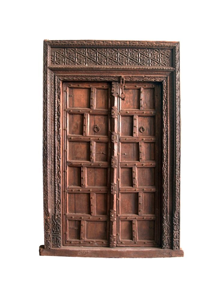 Antique Museum HANDMADE WOODEN VINTAGE ARABIC DOOR CARVING WORK 150X217CM-UKX247B  - Image 1