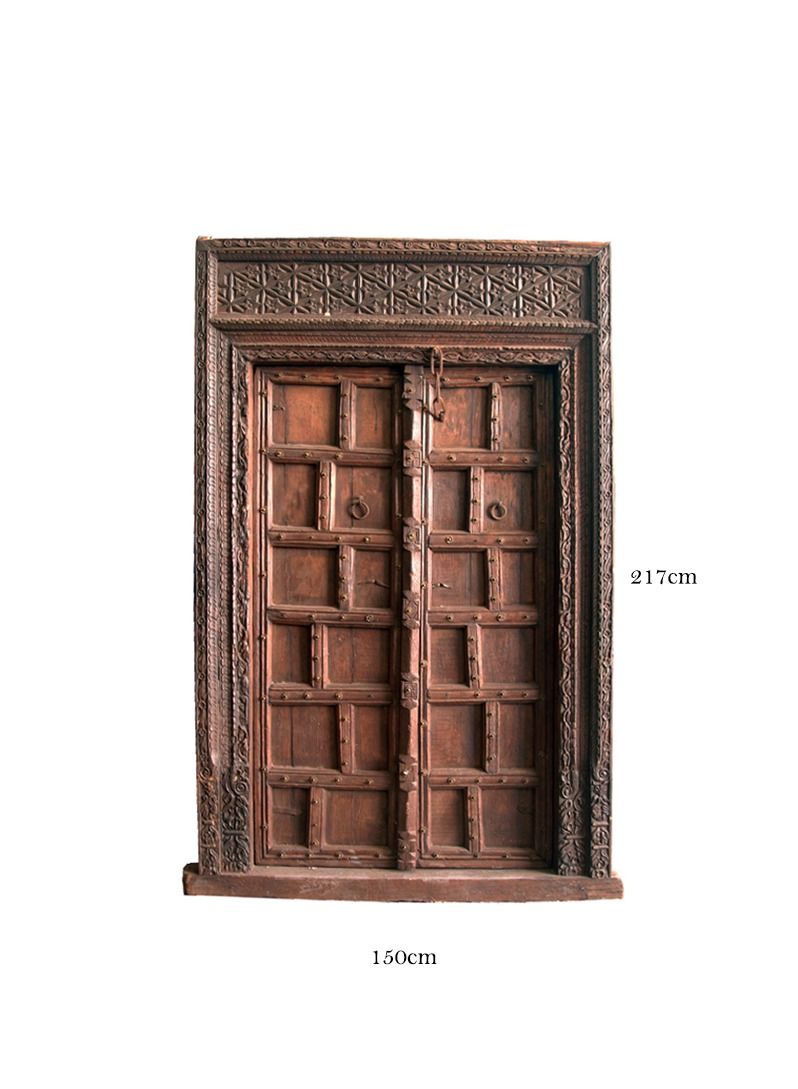 Antique Museum HANDMADE WOODEN VINTAGE ARABIC DOOR CARVING WORK 150X217CM-UKX247B  - Image 2