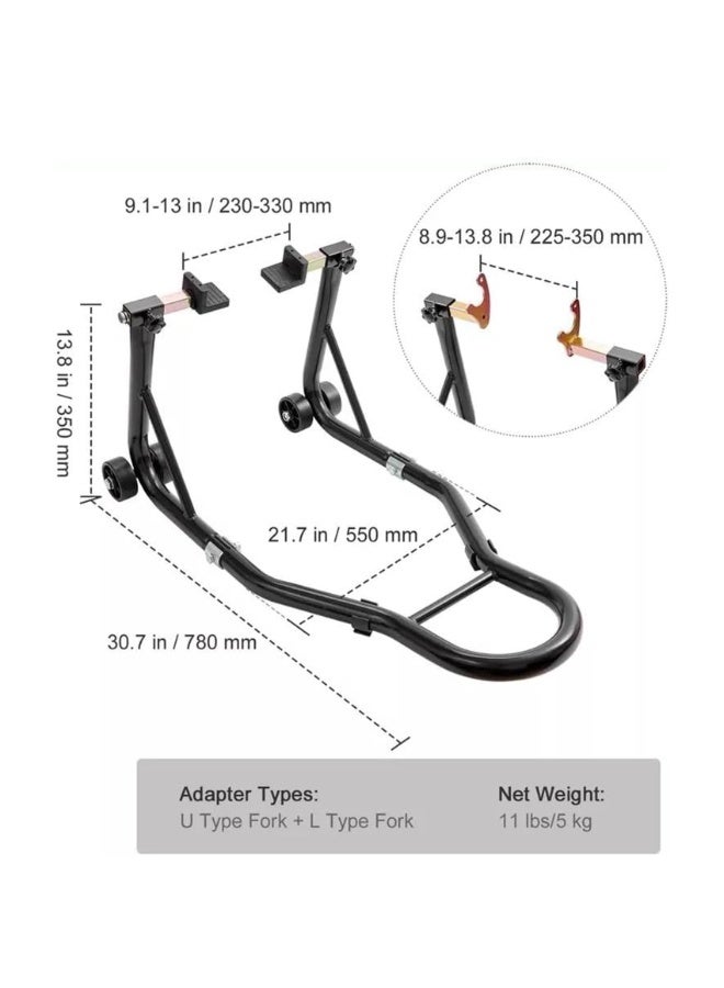 حامل رفع الدراجة النارية الخلفي - قاعدة رفع عجلة خلفية بمحاور تأرجح ليااما هوندا كاوساكي سوزوكي دراجات رياضية، أسود - قاعدة رفع الدراجة النارية - Image 4