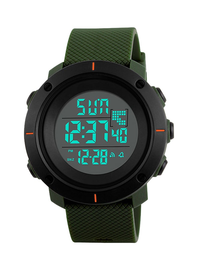 Men's Water Resistant Digital Watch 1213 - 52 mm - Green