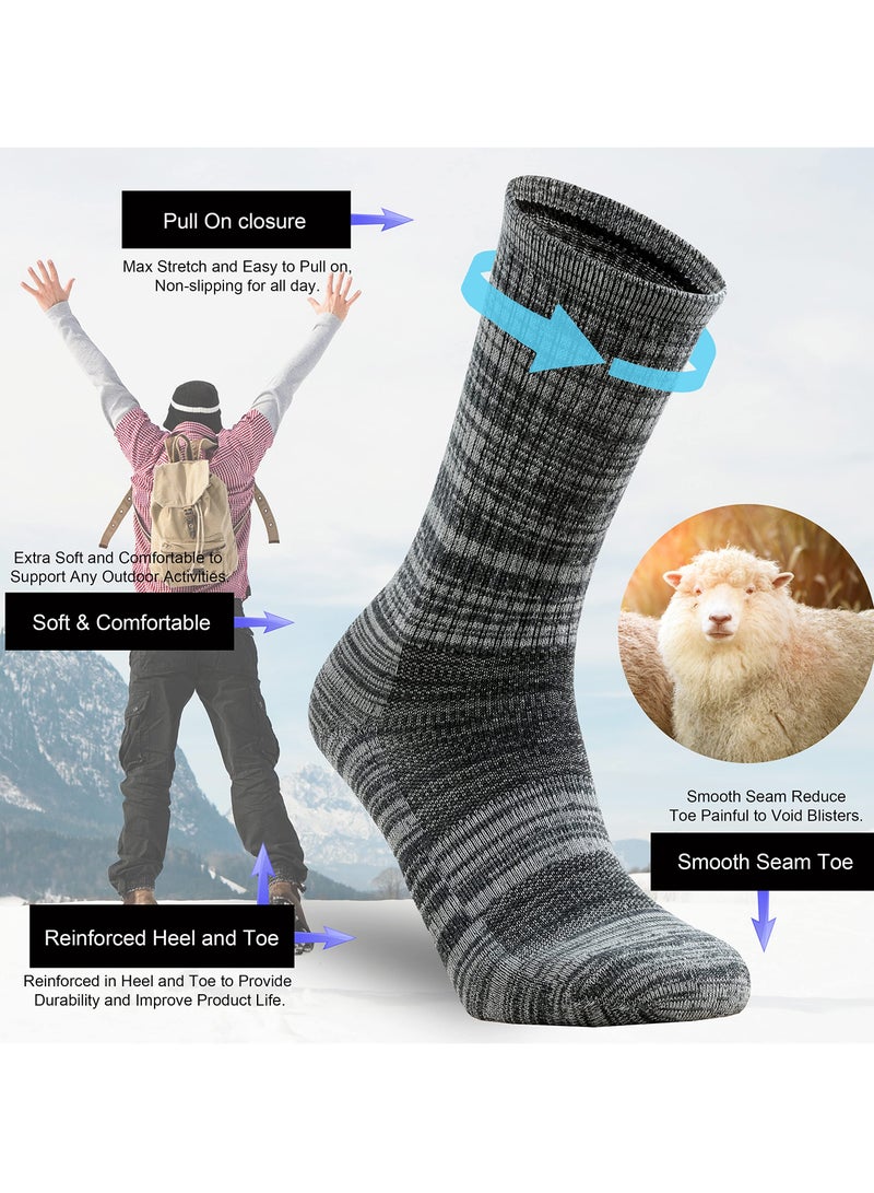 Suntown 2 Pairs of Merino Wool Socks, Breathable Warm Wool Socks for Men and Women, Middle Length Merino Wool Socks, Moisture Wicking Wool Socks for Hiking, Running, Skiing (Grey) - Image 1
