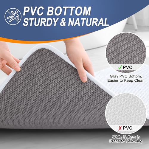 OLANLY Thick Memory Foam Bath Mat Rug 30x20, Extra Soft Absorbent Bathroom Rug, Quick Dry Bath Mats, Non-Slip, Machine Washable Carpet for Bathroom, Tub and Shower, Home Decor Accessories, White - Image 4