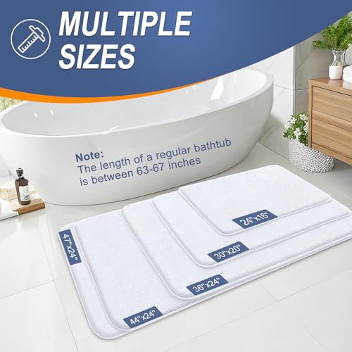 OLANLY Thick Memory Foam Bath Mat Rug 30x20, Extra Soft Absorbent Bathroom Rug, Quick Dry Bath Mats, Non-Slip, Machine Washable Carpet for Bathroom, Tub and Shower, Home Decor Accessories, White - Image 5