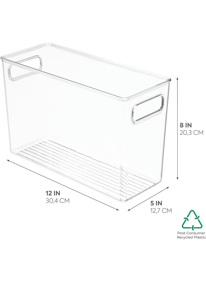 InterDesign iDesign Linus BPA-Free Plastic Deep Kitchen Storage Bin with Handles, Extra Large, Clear  - Image 2