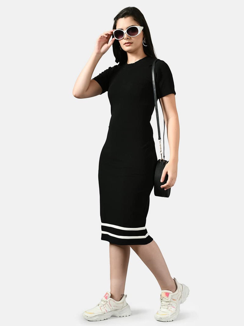 IUGA Women Regular Sleeve Dress Black - Image 5