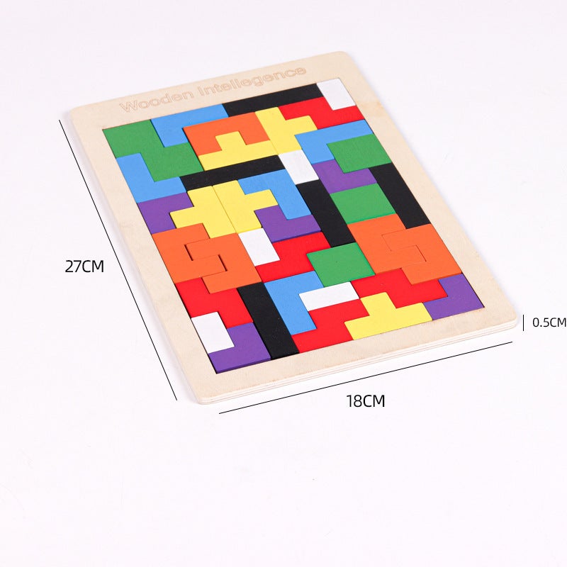 Tangram Tetris Puzzle Children'S Puzzle Varied Puzzle Early Education Thinking Training Wooden Toys - Image 4
