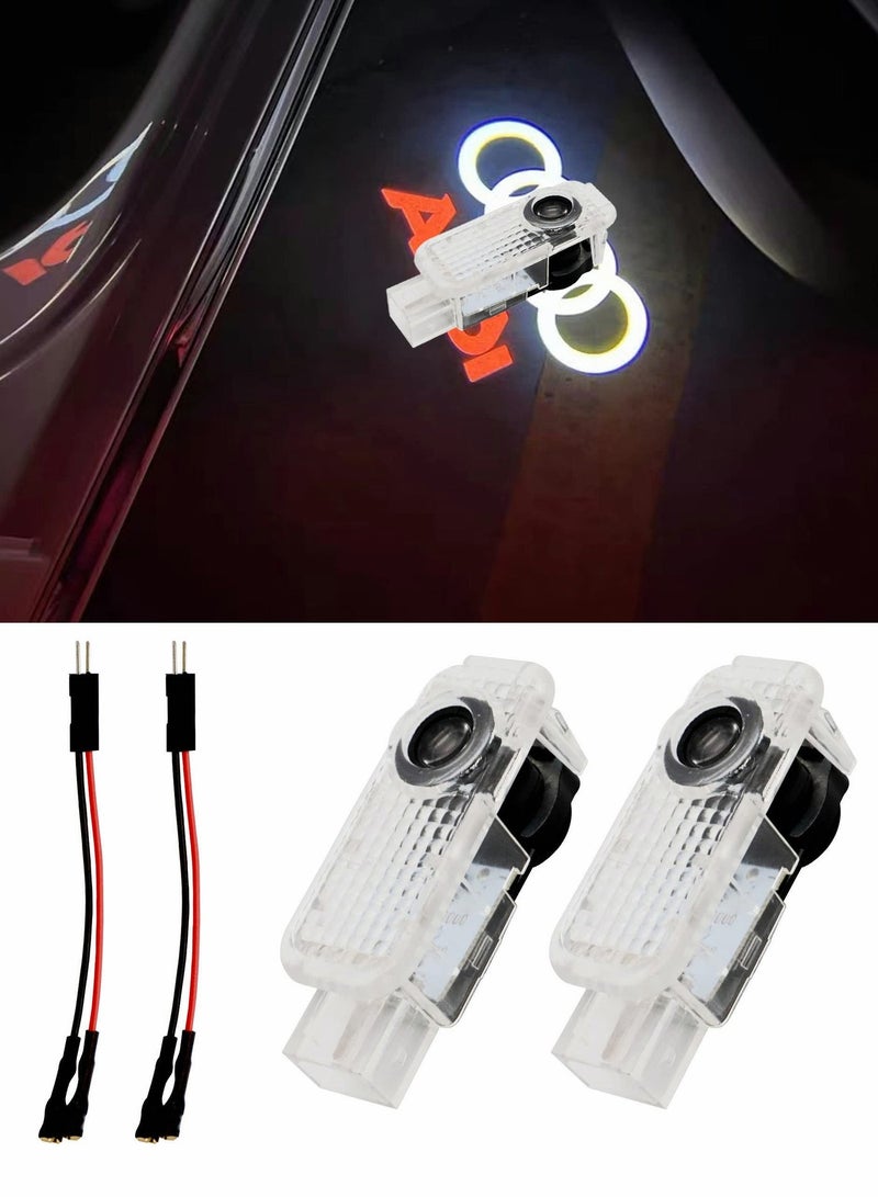 MUNTAQI LED Car Door Logo Lights, Welcome Lights Puddle Light Ghost Shadow Light Compatible with Accessories A1/A3/A4/A5/A6/A7/A8/B5/B6/B7/B8/C5/C6/C7/Q3/Q5/Q7/TT/8V/R8/8L/8P Series  2Pcs - Image 1
