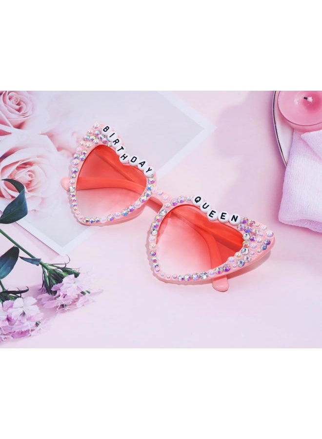 PENTA ANGEL Birthday Glasses for Women Pink Birthday Queen Sunglasses with Rhinestone for Birthday Party Costume Accessory (Pink Birthday) - Image 3