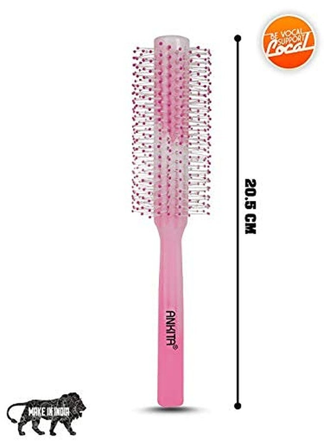 Ankita Round Hair Brush with Nylon Bristle|Hair Brush With Quality and Flexible Bristles|For Grooming, Straightening, Smoothing, Detangling Hair, Ideal for Men & Women| Colors May Vary (B4 Color) - Image 2