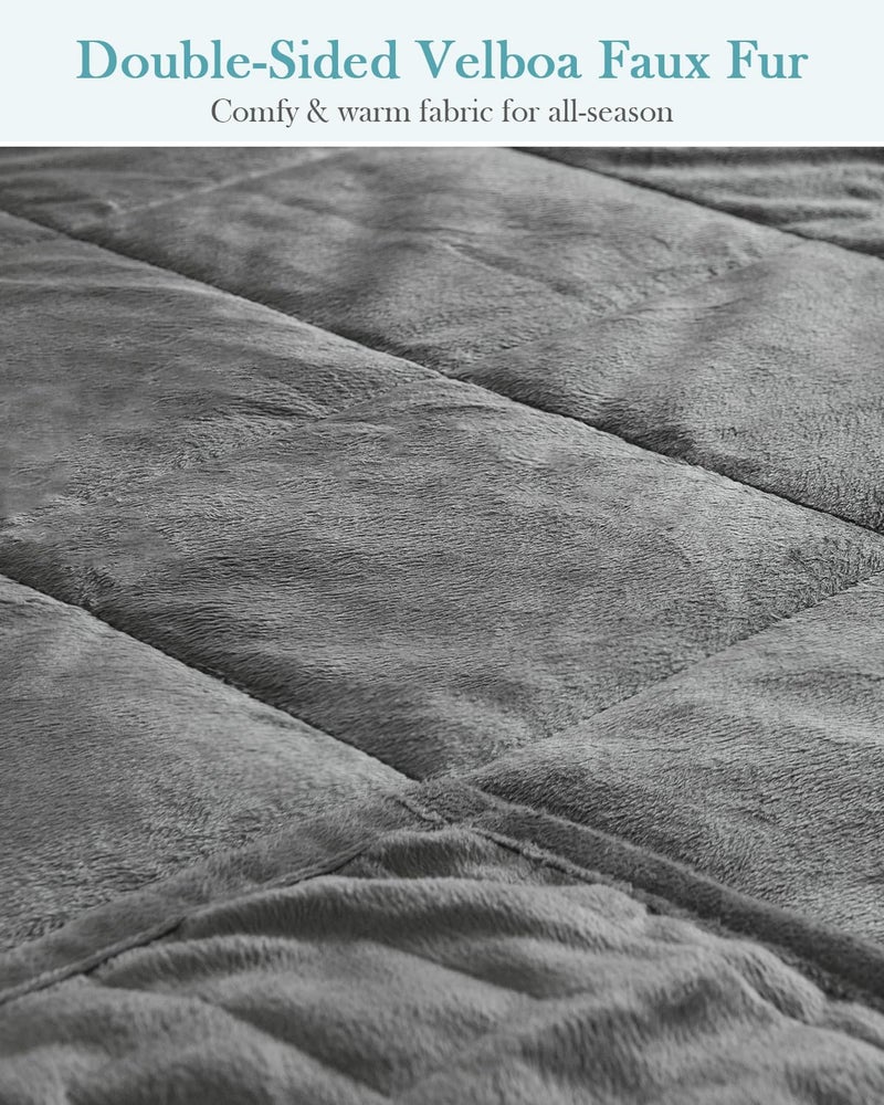 Topblan Weighted Blanket Twin Size 15lbs, Adult Weighted Blankets with Soft Warm Fabric for Sleeping and Calming, Adult Heavy Blanket for Sofa Bed, Grey, 48 x 72 inches - Image 2
