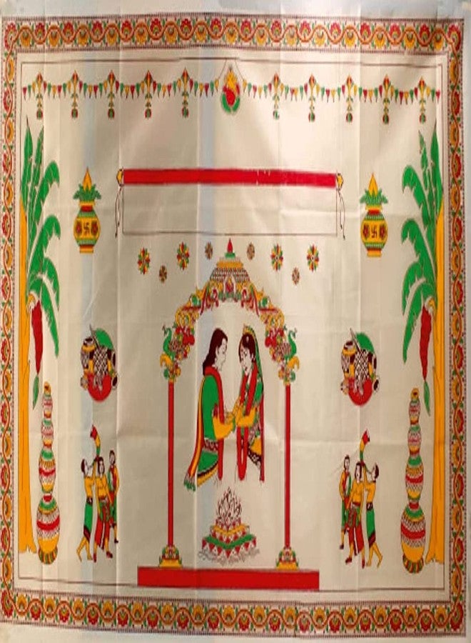 JHEPCOIN Cotton Antarpat Wedding Mandap Designed Antarpat |The Cloth Held in Front of The Groom| Holy Shawl (1pcs) - Image 3