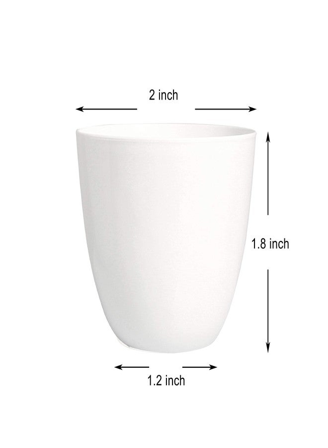 Youngever 24 Pack 5CM Mini Plastic Planters, Indoor Flower Plant Pots, White Gardening Pot with Drainage - NO Plant Included (Modern) - Image 2