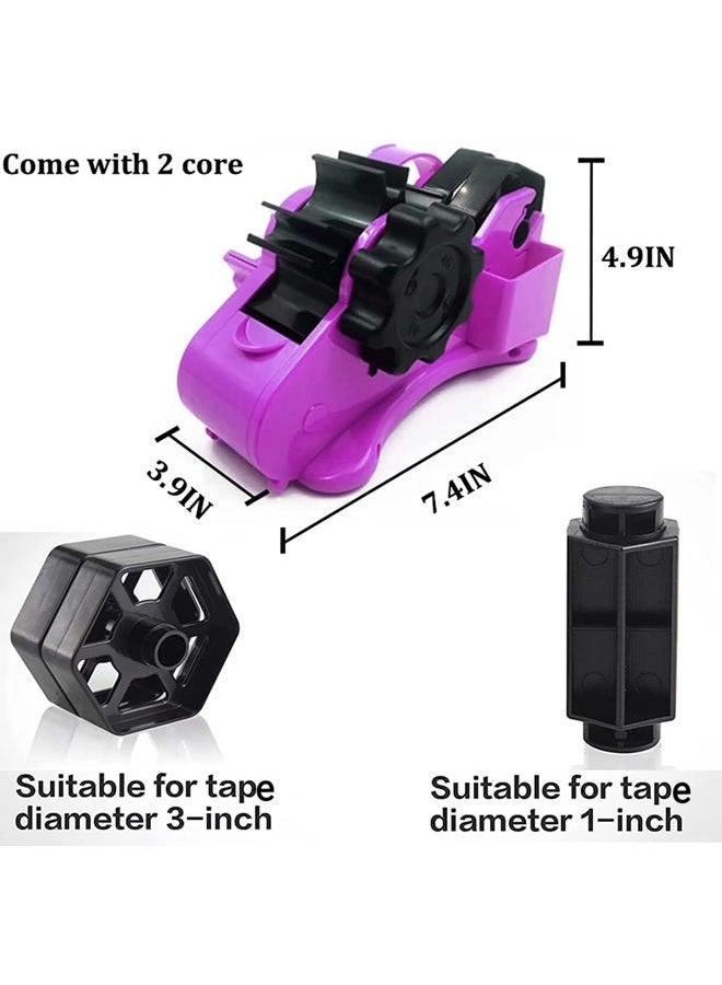 SHDSL Purple Heat Tape Dispenser- Multiple Roll Cut Heat Tape Dispenser 1" & 3" Core Double Reel Cores Sublimation for Heat Transfer Tape,Semi-Automatic Tape Dispenser with Compartment Slots - Image 2