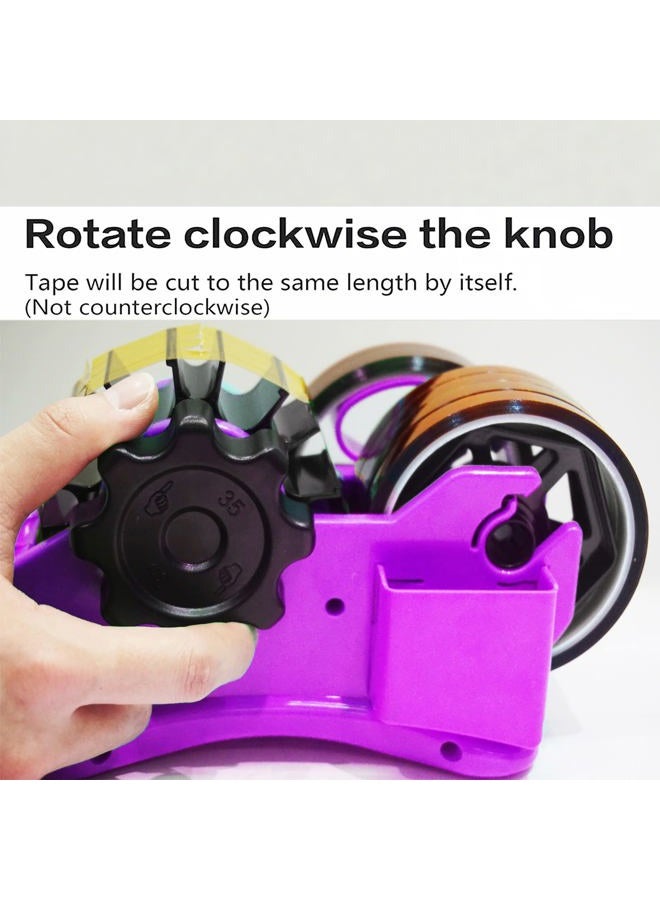 SHDSL Purple Heat Tape Dispenser- Multiple Roll Cut Heat Tape Dispenser 1" & 3" Core Double Reel Cores Sublimation for Heat Transfer Tape,Semi-Automatic Tape Dispenser with Compartment Slots - Image 3
