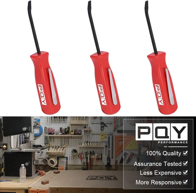 pqy Mini Pocket Pry Bar with Pocket Clip 4.5" Length 3pcs (red) - Image 2
