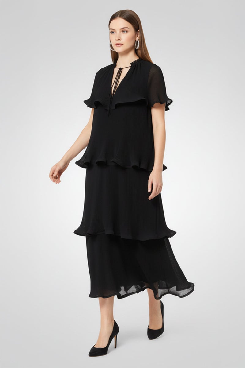 STELLA MCCARTNEY Women Abito Donna Layered Evening Dress, Black - Image 3
