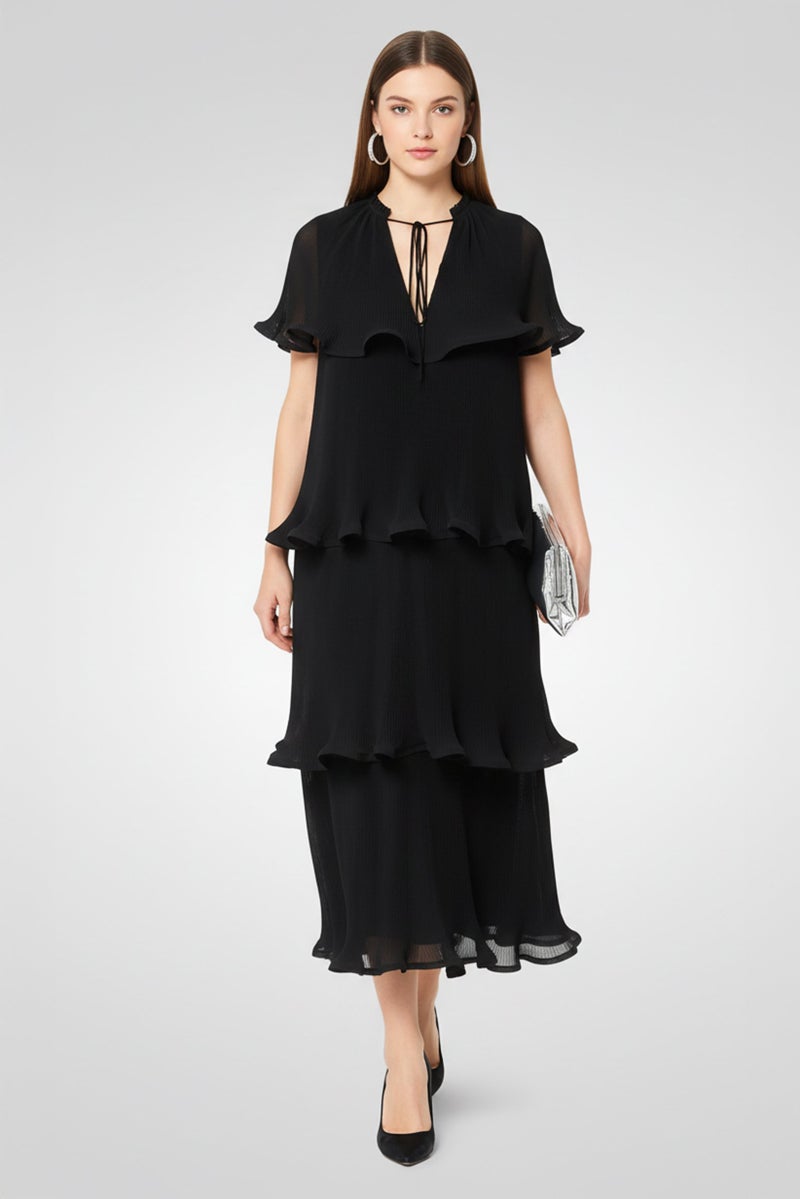 STELLA MCCARTNEY Women Abito Donna Layered Evening Dress, Black - Image 1
