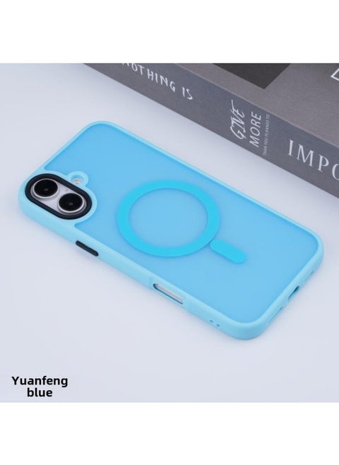 For Apple 16 Mobile Phone Case Magnetic Skin-absorbing Translucent IPhone15promax Soft Color Frosted 14plus-Color:Yuanfeng Blue-Applicable Models:iPhone14plus