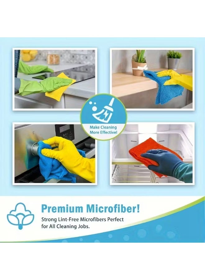 Pack of 10 Ultra-Fine Microfiber Cleaning Cloths, Super Absorbent & Streak-Free Reusable Towels for Car Wash, Kitchen, Bathroom & Home Cleaning, Lint-Free Multi Color (10) - Image 3