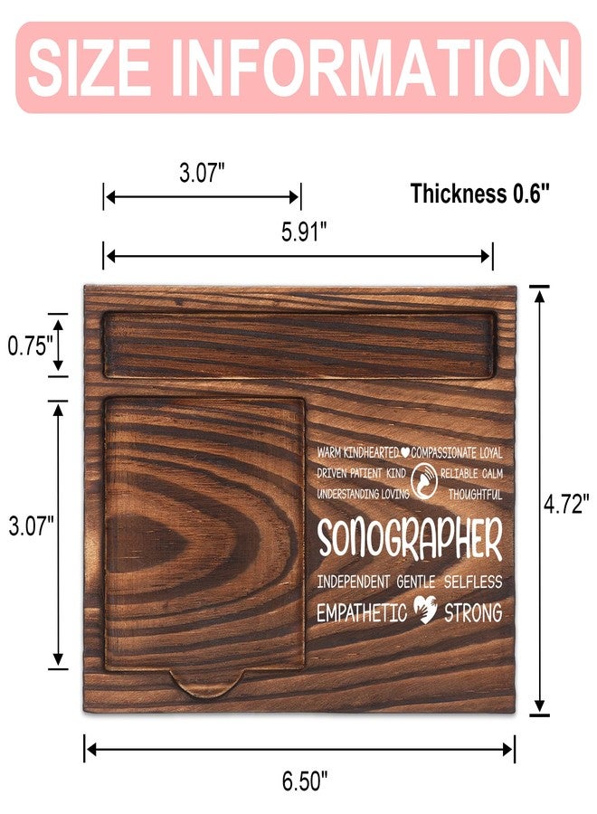 FTONENI Sonographer Appreciation Gifts, Thank You Gift for Sonographer, Ultrasound Office Coworkers Staff Appreciation Gifts, Sticky Note Holder Wooden Notepad & Pen Holder 6.5" x 4.7" - FTA290 - Image 2