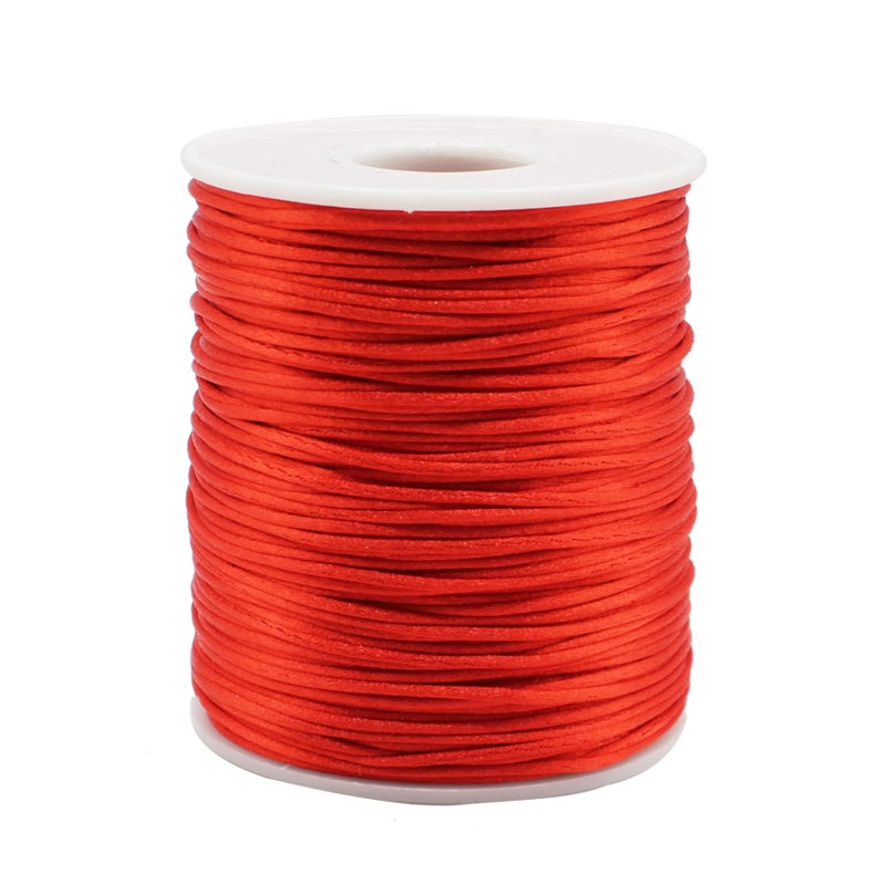 Dortrue Red Nylon Cord Satin String 1mm x 109 Yards Rattail Satin Silk Trim Cord for Bracelets Necklaces Jewelry Making Chinese KnottingMacram Arts and Crafts