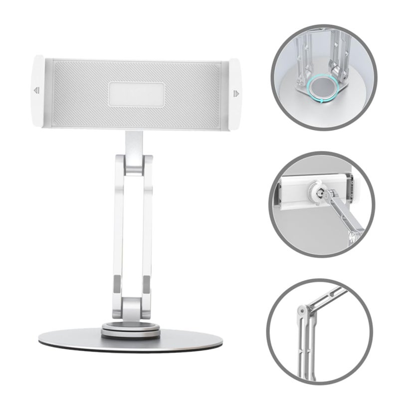 Foldable Tablet Stand Adjustable Holder For Desk Portable Design Silver - Image 4