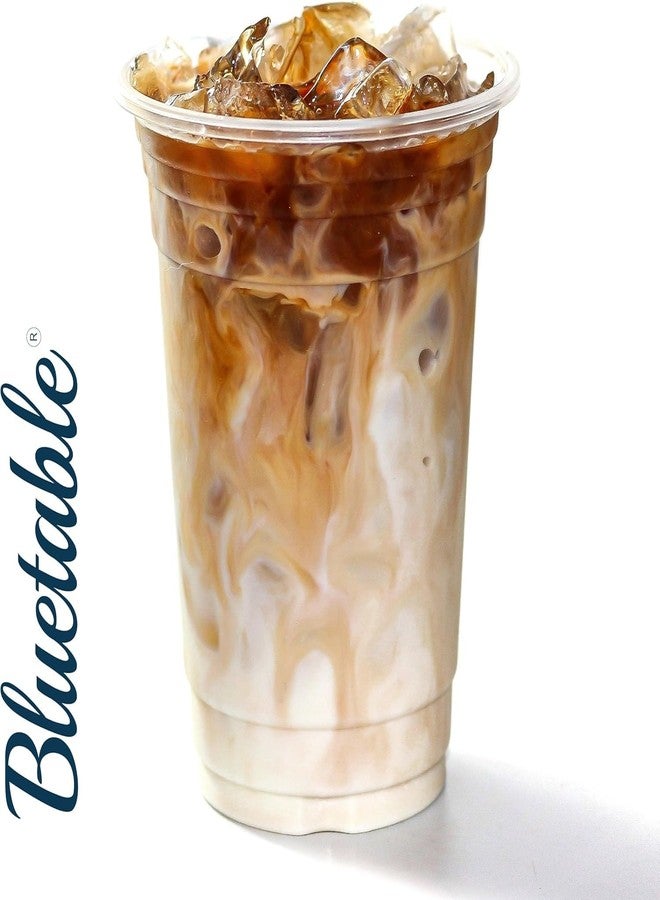 Bluetable Iced Coffee Cups 16 oz Bulk [500 Pack] Ultra Clear PET - 98 mm Lid – 3.9 Inch Lid, Plastic Disposable Cup 16oz Crystal Clear Cups for Boba Tea Cold Brew Cup [500 Pack/Case] - Image 3