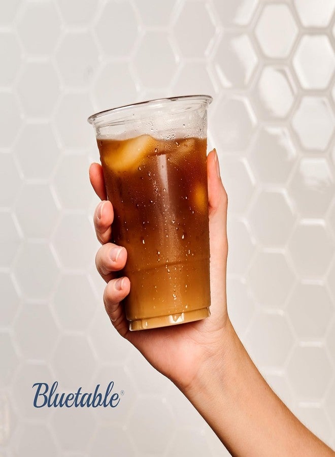 Bluetable Iced Coffee Cups 16 oz Bulk [500 Pack] Ultra Clear PET - 98 mm Lid – 3.9 Inch Lid, Plastic Disposable Cup 16oz Crystal Clear Cups for Boba Tea Cold Brew Cup [500 Pack/Case] - Image 2