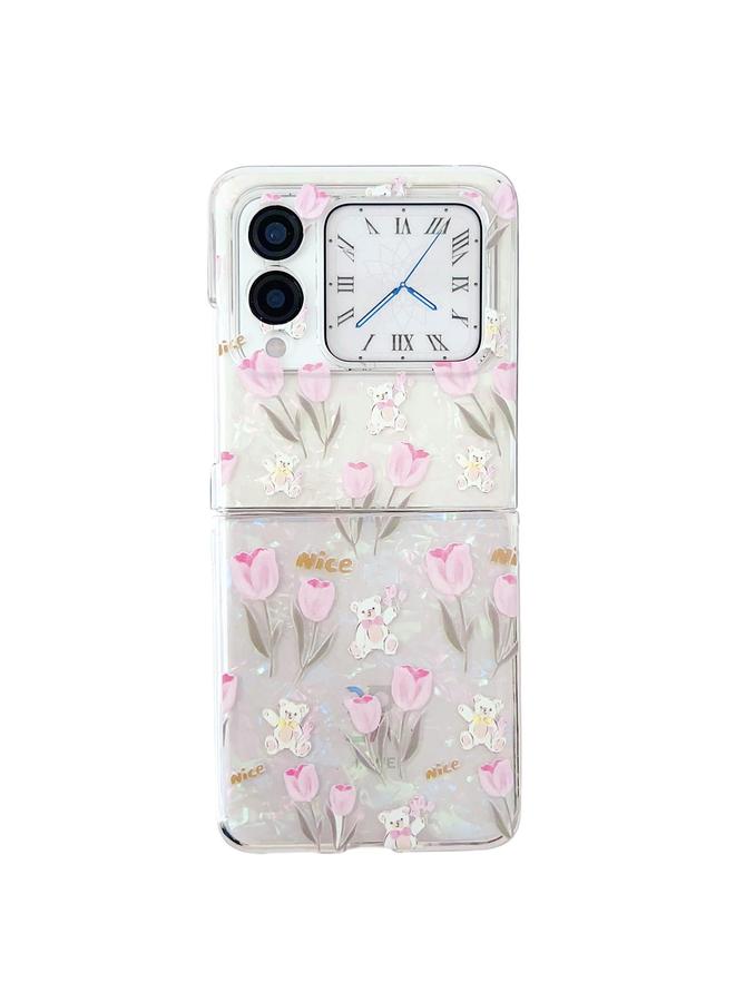 S-TOP Case For Huawei nova Flip Shell Texture Flower Pattern Protective Phone Case - Image 1