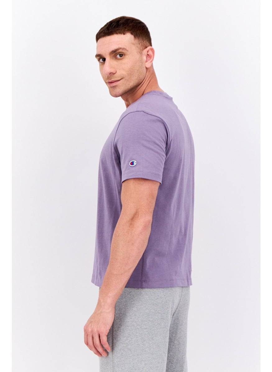 Champion Men Sportswear Fit Brand Logo Outdoor T-Shirt, Lavender  - Image 2