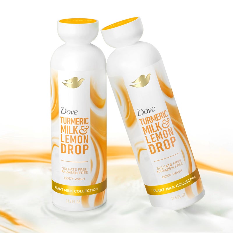 Dove Plant Milk Cleansing Body Wash Turmeric & Lemon for Moisturized Skin Gentle Cleanser, No Sulfates or Parabens, pH balanced 17.5 fl oz - Image 4