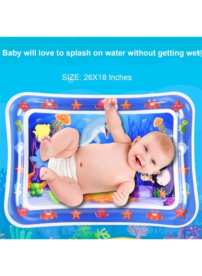 Beauenty Baby Tummy Time Water Mat – BPA-Free, Leak-Proof Sensory Play Mat for Infants with Colorful Sea World Graphics  Floating Marine Animals, Ideal for Strengthening Neck, Shoulder  Back Muscles, Promote - Image 3