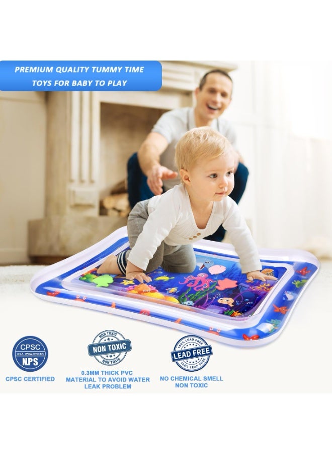 Beauenty Baby Tummy Time Water Mat – BPA-Free, Leak-Proof Sensory Play Mat for Infants with Colorful Sea World Graphics  Floating Marine Animals, Ideal for Strengthening Neck, Shoulder  Back Muscles, Promote - Image 4