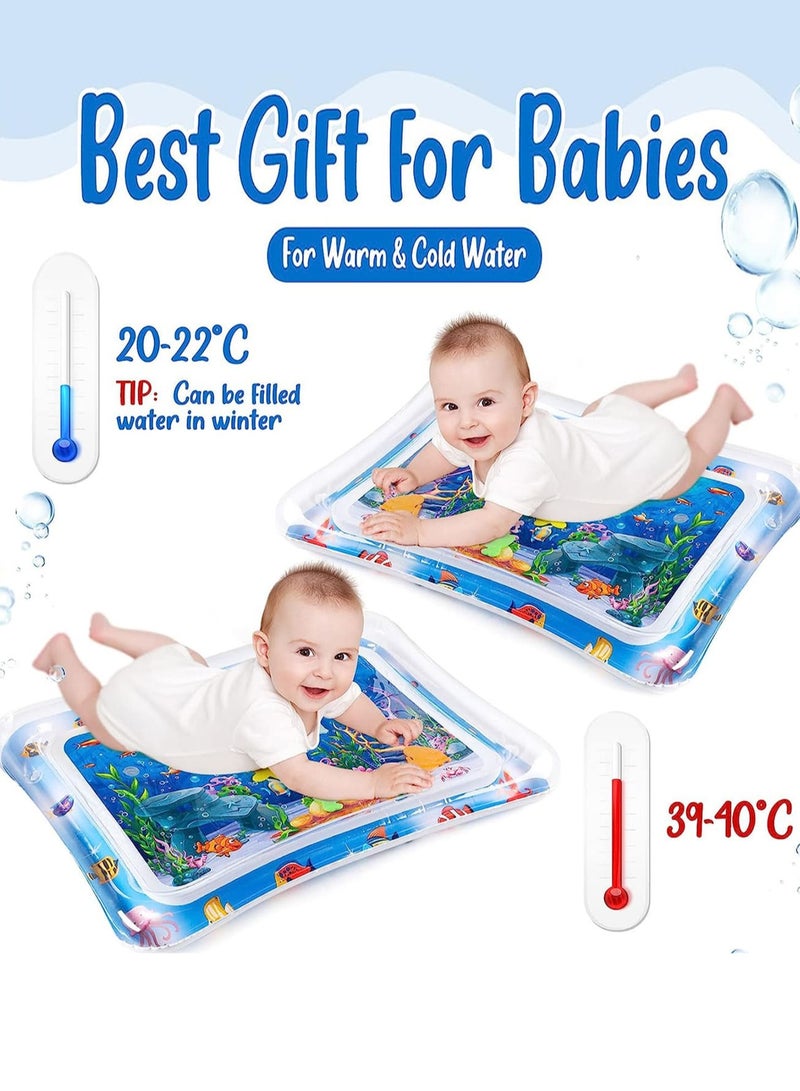 Beauenty Baby Tummy Time Water Mat – BPA-Free, Leak-Proof Sensory Play Mat for Infants with Colorful Sea World Graphics  Floating Marine Animals, Ideal for Strengthening Neck, Shoulder  Back Muscles, Promote - Image 2