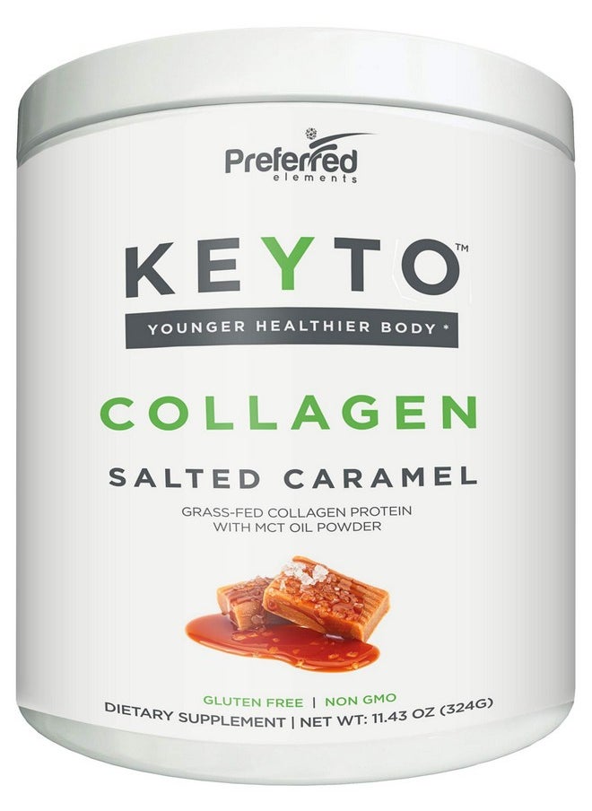 Preferred Elements - Keto Collagen Protein Powder With Mct Oil Keto And Paleo Friendly Pure Grass Fed Pasture Raised Hydrolyzed Collagen Peptides Keyto Salted Caramel Flavor - Image 1