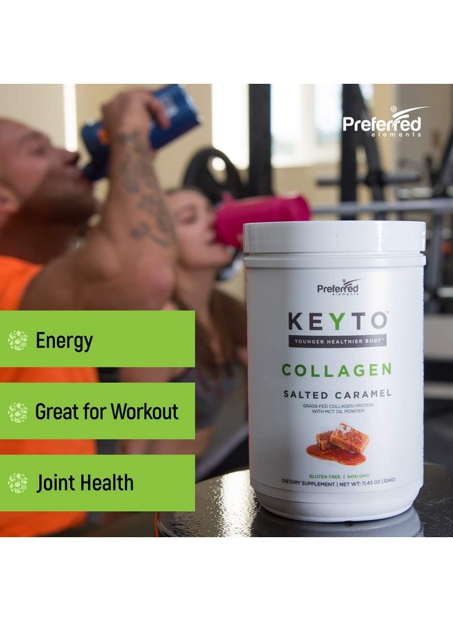 Preferred Elements - Keto Collagen Protein Powder With Mct Oil Keto And Paleo Friendly Pure Grass Fed Pasture Raised Hydrolyzed Collagen Peptides Keyto Salted Caramel Flavor - Image 1
