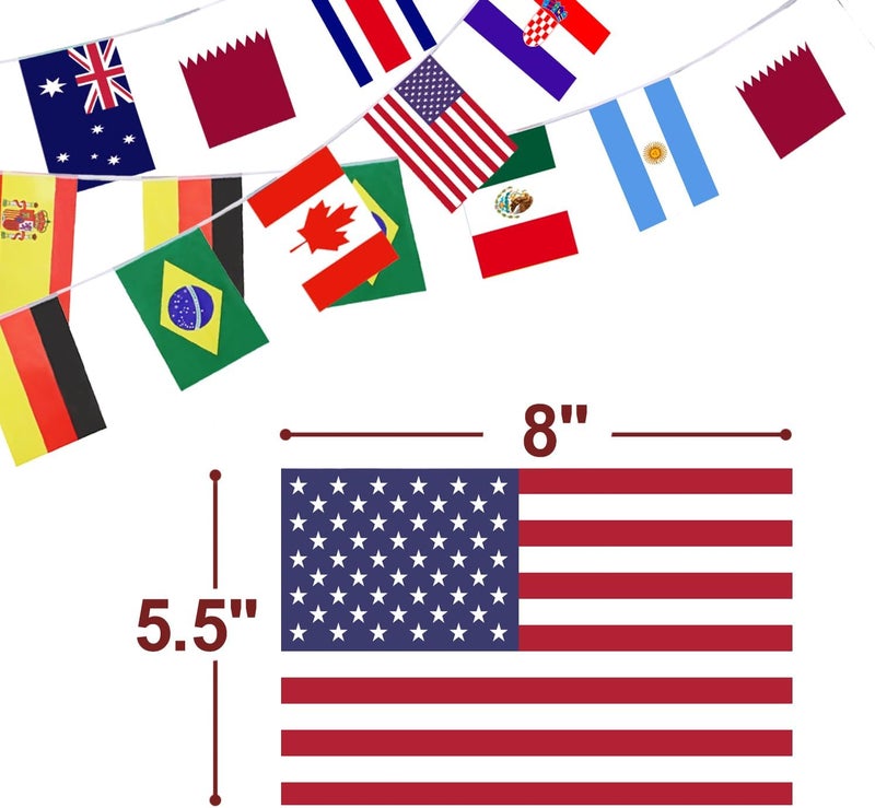 Anley 2026 World Cup 48 Countries String Flag, International Bunting Pennant Banner, Decoration for Grand Opening, Sports Bar, Party Events - 46 Feet 48 Flags - Image 3