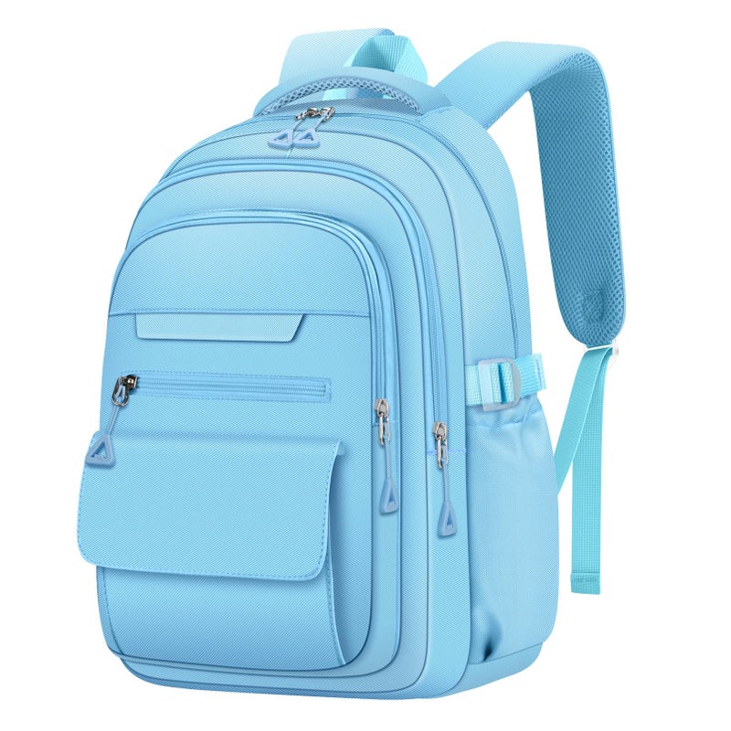 AFGWK Cute Backpack for School Teen Girls Blue Bookbag Aesthetic Womens Travel Book Bags for School Kids Student Back Packs - Image 2