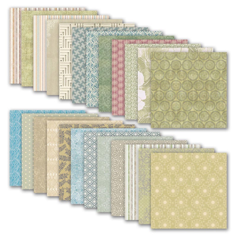 MIATTCLD ورق سكرابوك MIATTCLD 12x12 خلفية باستيل لعمل السكرابوك، 24 ورقة/24 تصميم ورق حرفي مزخرف مزدوج الجوانب لألبومات يوميات الهوايات وبطاقات DIY وزينة الألبومات - Image 4