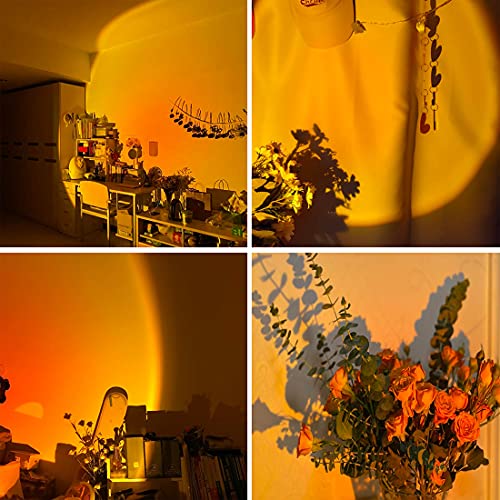 LEKEONE Sunset Lamp Projection, Sunset Night Light Rainbow Projector 180° 16 Color Changing 4 Modes, Vlog, Photography, Decorative, Party Decor, Gift for Women(16 Color) (Rainbow Colors) (Sunset red) - Image 2