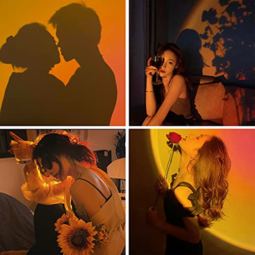 LEKEONE Sunset Lamp Projection, Sunset Night Light Rainbow Projector 180° 16 Color Changing 4 Modes, Vlog, Photography, Decorative, Party Decor, Gift for Women(16 Color) (Rainbow Colors) (Sunset red) - Image 3