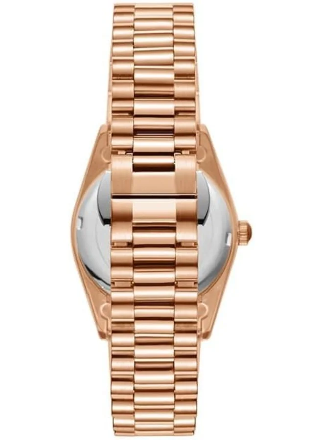 KENNETH SCOTT Kenneth Scott Women's SL28 Movement Watch, Analog Display and Solid Stainless Steel Strap - K23545-RBKK, Rose Gold