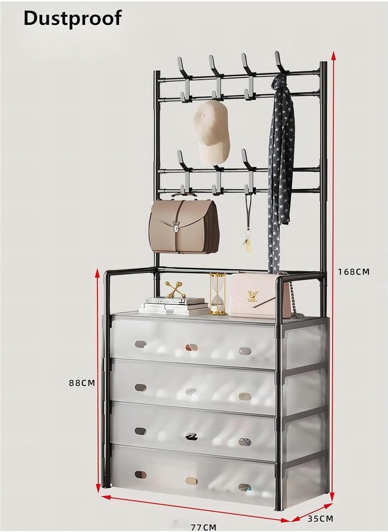 Cool Baby Style - COOLBABY Multi-layer Shoe and Hat Rack - Easy Assembly Economical Dustproof Storage  Space-Saving Hanging Closet Organizer for Bedroom  Dorm and Entryway - Image 1