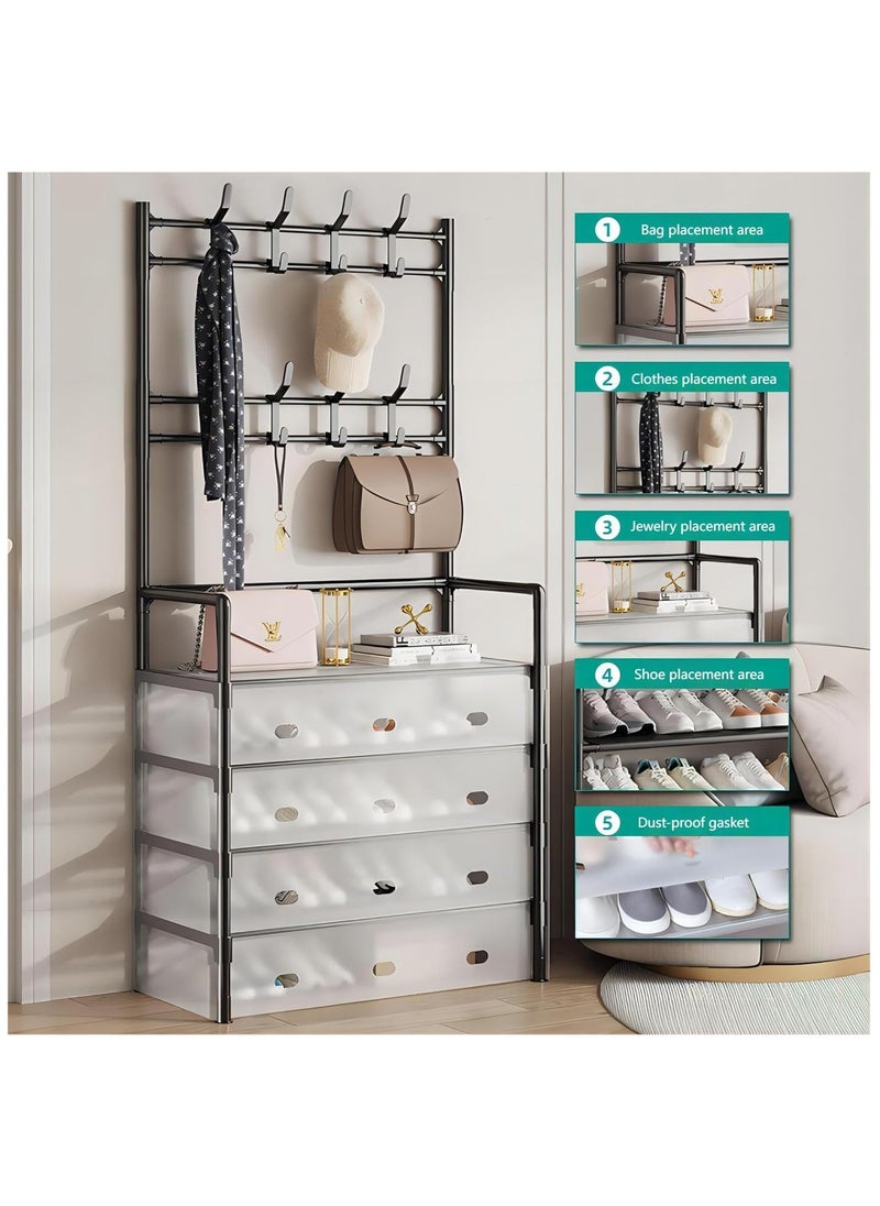Cool Baby Style - COOLBABY Multi-layer Shoe and Hat Rack - Easy Assembly Economical Dustproof Storage  Space-Saving Hanging Closet Organizer for Bedroom  Dorm and Entryway - Image 1