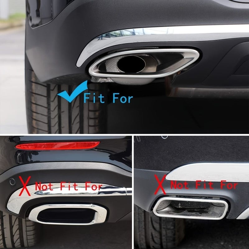 1 Pair Black External Exhaust Pipe Muffler Cover Rear Bumper Cylinder Decorative Trim For Mercedes Benz A B C E Cla Glc Gle Gls W205 W213 X253 - Image 3