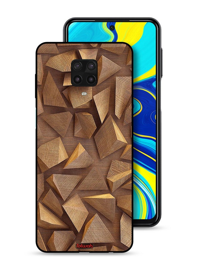Tolwak Xiaomi Redmi Note 9 Pro Protective Case Cover Wood Pieces Art - Image 1