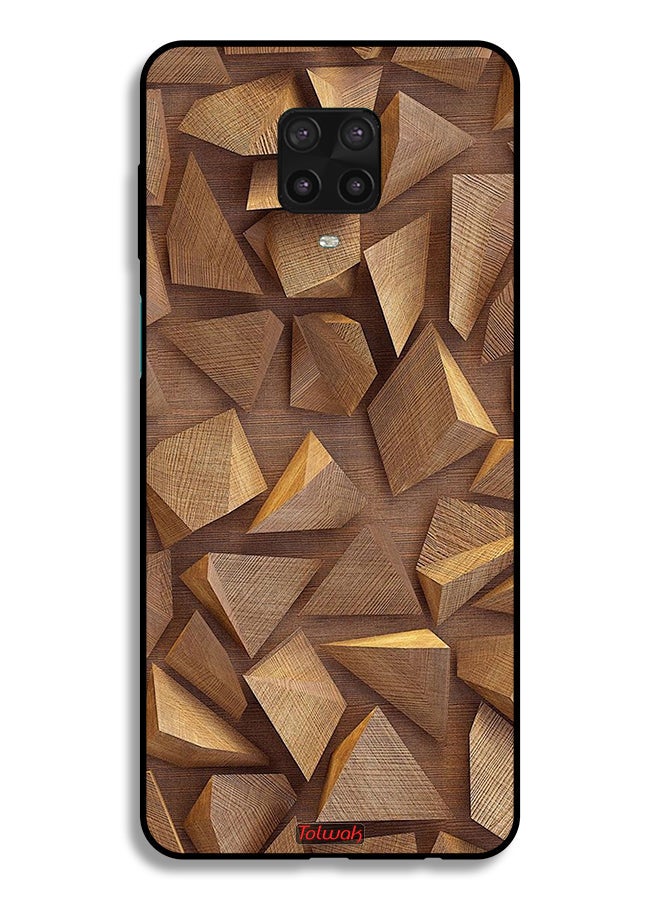 Tolwak Xiaomi Redmi Note 9 Pro Protective Case Cover Wood Pieces Art - Image 2