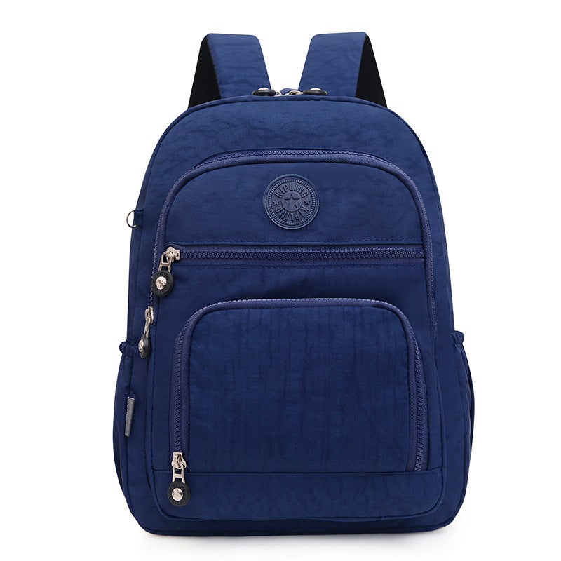 Backpack Womens Casual Student Bag Multi-layer Large Capacity Simple Travel Bag 2023 New Lightweight Oxford Cloth Backpack dark blue 