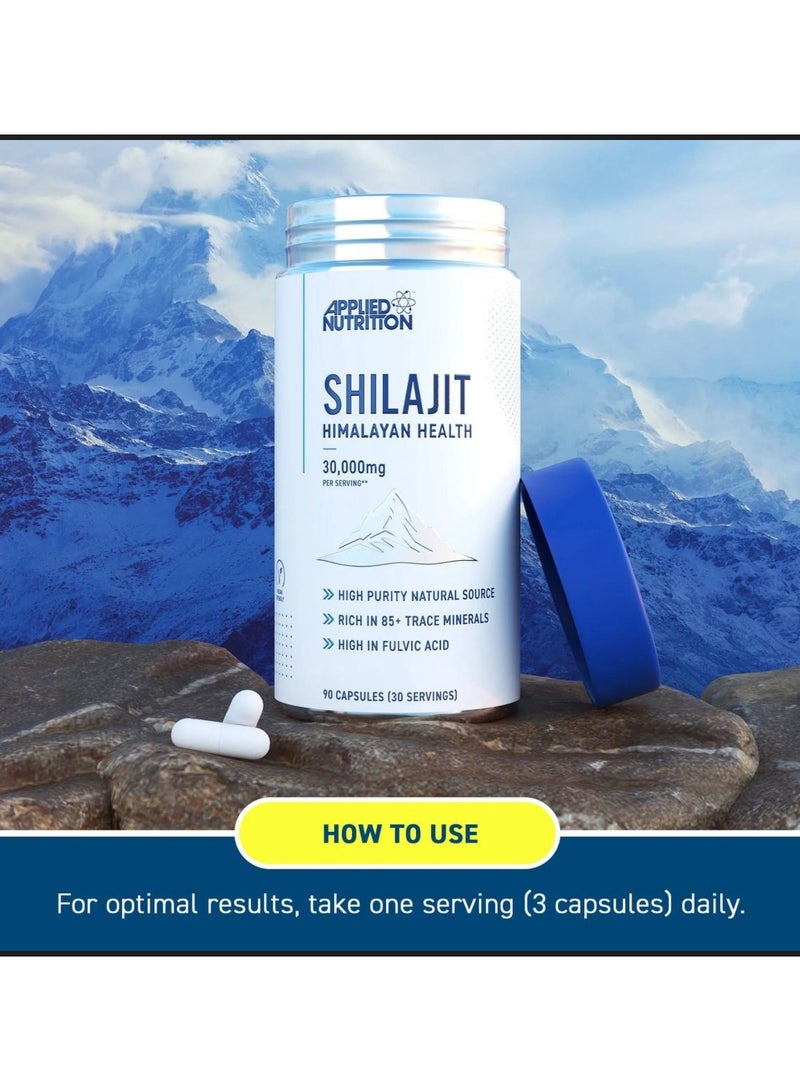 Applied Nutrition Shilajit Himalayan Health 30,000mg, Rich In 85+ Trace Minerals, 90 Capsules - Image 2